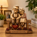 Personalized Elderly Couple Figurine | Custom Wooden Love Sculpture | Anniversary Gift for Parents & Grandparents