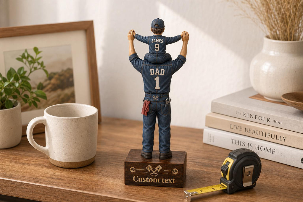Personalized Mechanic Dad Statue, Custom Mechanic Dad Gift From Son, Father's Day Auto Repair Keepsake, Handyman Dad Figurine Decor