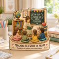Personalized Teacher Wooden Block, Classroom Reading Scene Keepsake, Teacher Appreciation Gift