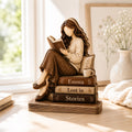 Personalized Reading Girl Wooden Block, Custom Book Lover Shelf Decor, Cozy Library Gift, Lost In Stories Reader Sign, Name Keepsake
