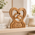 Personalized Wedding Gift 2026 Custom Couples Name Anniversary Sign Rustic Heart Wooden Block Engagement Gift 2D Flat Desktop Decor